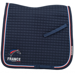 Tapis de selle de dressage logoté FFE avec drapeau Lamicell Navy