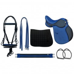 kit selle complet cuir plus bridon poney ou shetland DMH