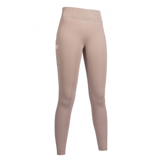 Leggings taille haute taupe foncé fond 1/1 en silicone